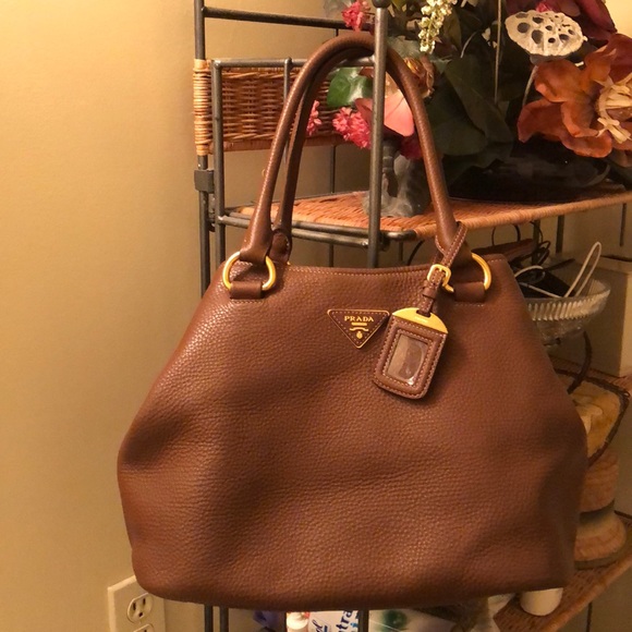 Prada Handbags - New Prada Palissandro Vit. Daino leather purse